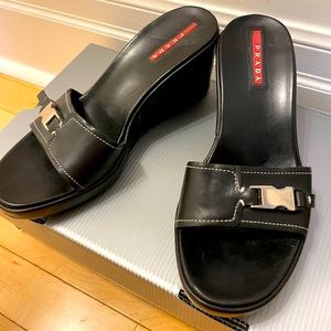 PRADA Sport black wedges